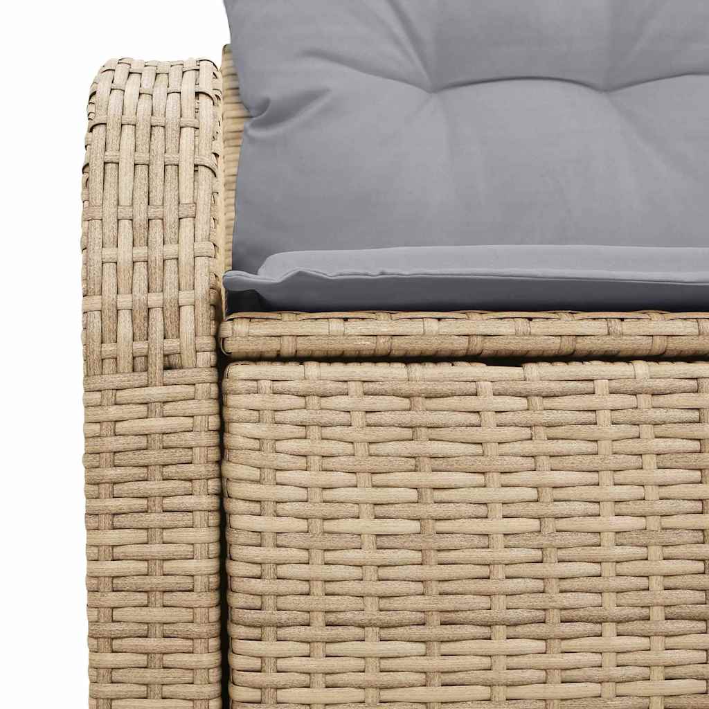 Gartensofa mit Kissen Beige 124 x 62 x 69cm Poly-Rattan
